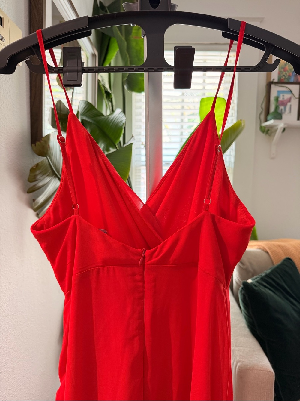 Lulu's Red V-Neck Ruffle Maxi Dress - Picture 3 of 3
